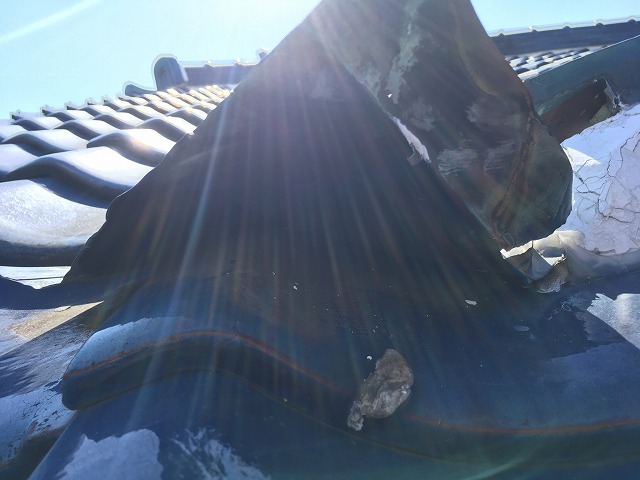 谷板金裏の状況確認